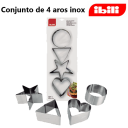 [107.676.716060] Conjunto De 4 Aros Inox 8Cm Ibili                           