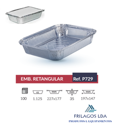 [107.PT729.100] Embalagem De Aluminio C/Tampa 1125Ml 100 Unidades           