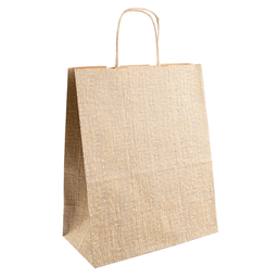 [107.214.15] Sacos Com Asas 26+14X32Cm Kraft Serrapilheira 25 Unid.      