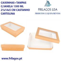 [107.224.47] Caixinhas+Tampas C/Janela 1300Ml 21X14X5Cm  50 Unid.        
