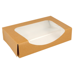 [107.223.44] Caixas Sushi C/Janela 20X12X4,5 Cm Castanho 50 Unid.        