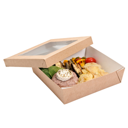 [107.224.45] Caixa+Tampa C/Janela 750Ml 14X14X5Cm Cartolina 25 Unid      