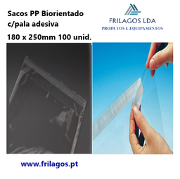 [107.MYBO180X250] Saco Polipropileno C/Pala Adesiva 180X250Mm  100 Unidades   
