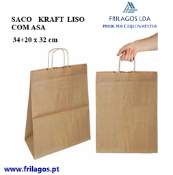 [107.597.603756] Saco Kraft Liso Com Asa Torçida 34+2X32Cm 20 Unid.          