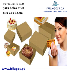 [107.597.602424] Caixa Em Kraft Para Bolos Nº24 24X24X9.5Cm 50 Unidades      