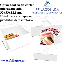 [107.597.601156] Caixa Branca Cartão Microcanelado 33X33X12,5Cm 25 Unid.     