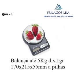 [107.650.580004] Balanca Pilhas Até 5Kg Div.1Gr 170X215X55Mm  Hendi          