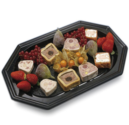 [107.158.87] Catering Trays 55X36X3 Cm Preto Rpet 10 Unidades            
