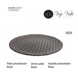 [880.B3226] Prato De Apresentação  32Cm  Prata Braid Viejo Valle        