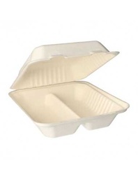 [107.439.88033] Caixas Cana De Açucar 2 Compartimentos 22X20X7,7Cm 25 Uni   