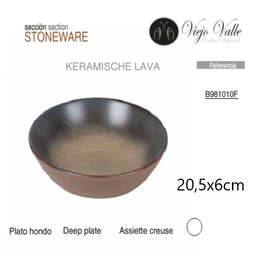 [880.B981010F] Prato Fundo Lava 20,5X6Cm Viejo Valle                       