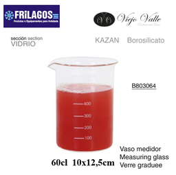 [880.B803064] Copo Medidor Borosilicato 60Cl 10X12,5Cm Viejo Valle        