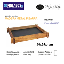 [880.B839034] Suporte De Madeira Com Ardosia 30X25X4Cm Viejo Valle        