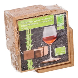 [107.640.76181] Bases Para Copos Bamboo 7Unid 11X11X5Cm                     