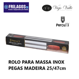 [880.MKT08699] Rolo Para Massa Inox Pegas Madeira 25/47Cm Percutti         