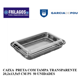 [107.191.61] Caixa Preta+Tampa Ps 20,2X13,5X5Cm 50 Unid.                 