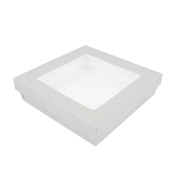 [107.250.40] Caixinhas+Tampas C/Janela 1000Ml 18,5X18,5X4Cm  Br.50Unid.  