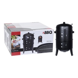 [107.640.73866] Barbecue Barrel Para Grelhar Cozinhar E Fumar Preto         
