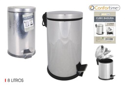 [107.BE01093272529] Balde Lixo Metalico Com Pedal 8Lts Confortime               