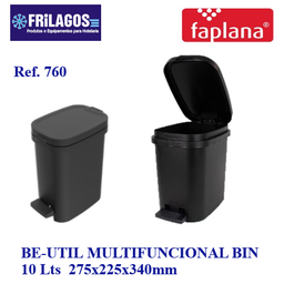 [107.513.760.23371] Balde 10L C/Pedal Preto Ref.760 275X225X340Mm Faplana       