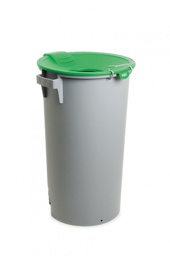[107.513.23139] Balde 52Lts Cinza C/Tampa Funil Verde Ref.791 Faplana       