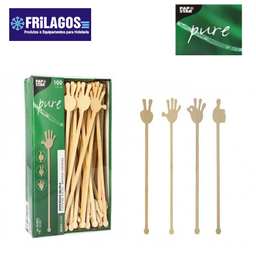 [107.439.88422] Agitador De Cockteil Bambu 21Cm Hands 100Unid. Papstar      
