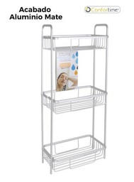 [880.BY01093467982] Organizador Wc Aluminio 3 Prateleiras Confortime            