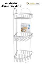 [880.BY01093467980] Organizador Wc Aluminio 3/Prateleiras 45º Confortime        