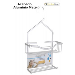 [880.BY01093467972] Organizador Wc Aluminio 2/Prateleiras Confortime            