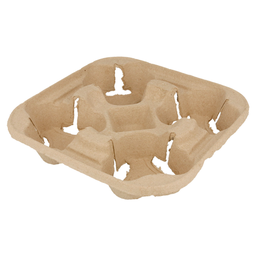 [107.192.23] Cup Carrier, 4 Copos 22X22Cm Natural Cartão 75 Unid.        