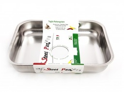 [107.463010160] Assadeira Inox Anti-Aderente 60X40X9Cm Steel Pan Italy      