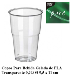[107.439.16174] Copos De Pla Transparente 0,3Lt Ø 9,5X11Cm Pure 70 Unid.    