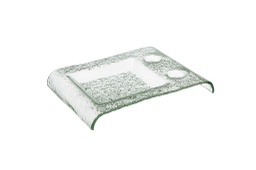[107.0331050044] Prato Retangular 3 Divisórias Vidro Fosco 37X27Cm           