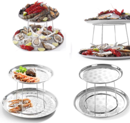 [107.650.480519] Expositor Para Mariscos Com 2 Niveis 400X200Mm              