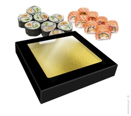 [107.597.602453] Embalagem Take Away Em Cartolina, Preta 30X30X4Cm 50Unid    