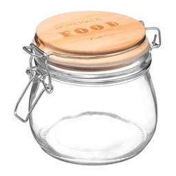 [107.640.78053] Pote Hermético Com Tampa De Bambu 0.5Lt. 13.5X10.5Cm        