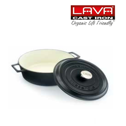 [85SBM.3665790.270] Caçarola Oval Ferro Preto Mate Edition 3,91Lt  Lava         