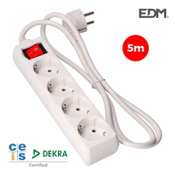 [P01.640.41064] Bloco 4 Tomadas T/Tl Com Interruptor 5M 16A 3X1,5Mm         