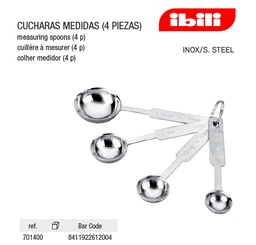 [107.676.701400] Conjunto De 4 Colheres De Medidas Inox  Ibili               