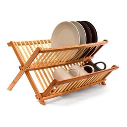 [107.640.78103] Escorredor De Pratos Dobrável De Bambu 42X33.5X25.5Cm       