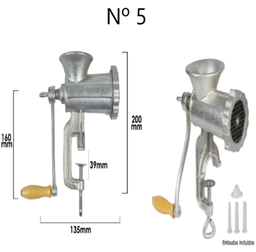 [107.758.05503000] Maquina De Picar Carne Nº5 C/Tubos De Enchimento Incluidos  