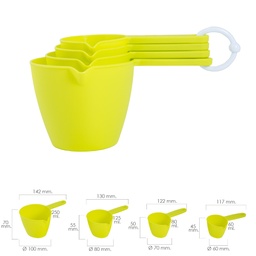 [107.758.05071105] Conjunto 4 Medidores Plastico 60/80/125/250 Ml              