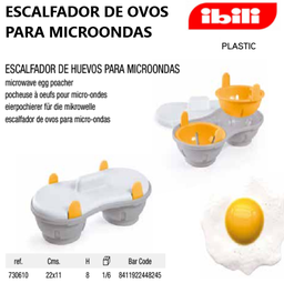 [107.676.730610] Escalfador De Ovos Para Microondas 22X11X8Cm Ibili          