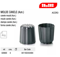 [107.676.828800] Molde Canele 5X5Cm  Moka 4 Unidades Ibili                   