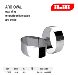 [107.676.727808] Aro Inox  Oval 8X5Cm C/Altura De 4,5Cm Ibili                