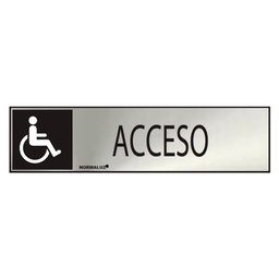 [107.640.08929] Sinal Informativo Acesso Inox Adesivo 20X5X0,8Cm            