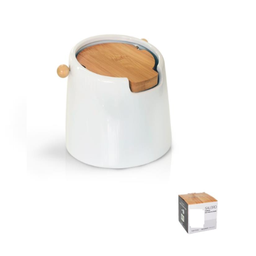 [107.79707626] Saleiro Porcelana C/T/Madeira 13,8X11,5Cm Branco B5001E     