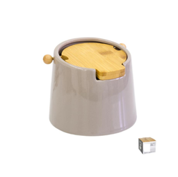 [107.79708746] Saleiro Porcelana C/T/Madeira 13,8X11,5Cm Bege B5001E       