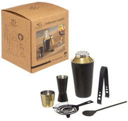 [107.640.78183] Kit Cockteil 6 Peças Cool  Party Gold  Black                