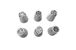 [107.0732305710] Bicos Pasteleiro Russos Inox Ø3,5Xø2,5X4Cm Conj.6           
